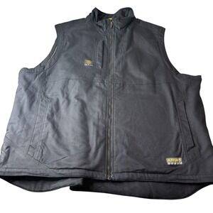 Ariat Black Sherpa Lined Insulated Work Vest Men's Sz XXXL Rebar Dura Canvas